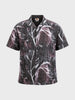 Men's Maroon Relaxed Fit Textured Casual Shirt