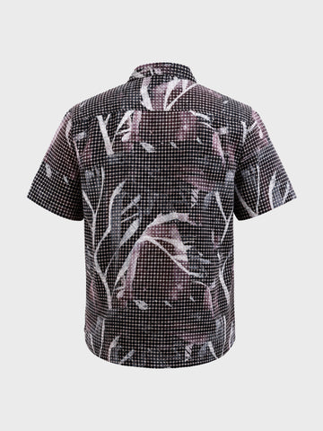 Men's Maroon Relaxed Fit Textured Casual Shirt