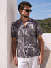 Men's Maroon Relaxed Fit Textured Casual Shirt