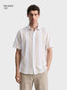 Men's Beige Relaxed Fit Solid Resort Wear Shirt