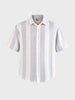 Men's Blue Relaxed Fit Solid Resort Wear Shirt