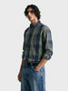 Men's Green Slim Fit Checkered Casual Shirts