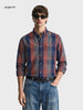Men's Brown Slim Fit Checkered Casual Shirts
