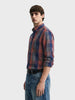 Men's Brown Slim Fit Checkered Casual Shirts