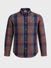 Men's Brown Slim Fit Checkered Casual Shirts