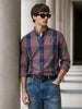 Men's Brown Slim Fit Checkered Casual Shirts