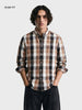 Men's Khaki Slim Fit Checkered Casual Shirts