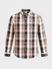 Men's Khaki Slim Fit Checkered Casual Shirts