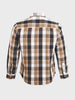 Men's Khaki Slim Fit Checkered Casual Shirts