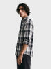 Men's Grey Slim Fit Checkered Casual Shirts