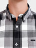 Men's Grey Slim Fit Checkered Casual Shirts