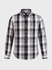 Men's Grey Slim Fit Checkered Casual Shirts