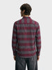 Men's Maroon Slim Fit Striped Casual Shirt