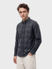 Men's Grey Slim Fit Striped Casual Shirt