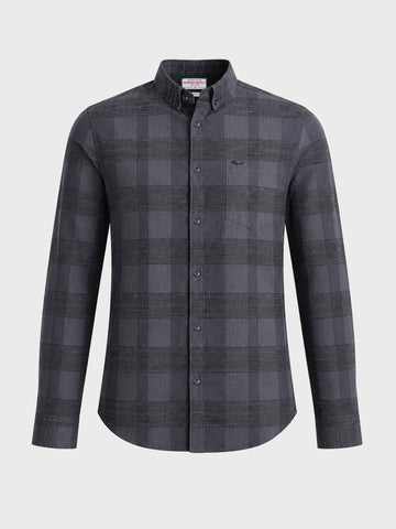 Men's Grey Slim Fit Striped Casual Shirt