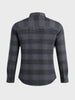 Men's Grey Slim Fit Striped Casual Shirt