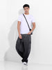Men's White Slim Fit Graphic Back Printed Round Neck T-shirt