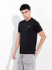 Men's Black Slim Fit Graphic Back Printed Round Neck T-shirt