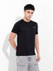 Men's Black Slim Fit Graphic Back Printed Round Neck T-shirt