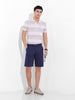 Men's Beige Slim Fit Printed Polo Collar T-shirt