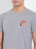 Men's Grey Slim Fit Graphic Back Printed Round Neck T-shirt