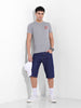 Men's Grey Slim Fit Graphic Back Printed Round Neck T-shirt