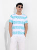 Men's White Slim Fit Printed Round Neck T-shirt