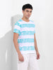 Men's White Slim Fit Printed Round Neck T-shirt