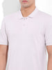 Men's Beige Slim Fit Graphic Back Printed Polo Collar T-shirt