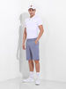 Men's White Slim Fit Graphic Back Printed Polo Collar T-shirt