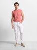 Men's White Slim Fit Solid Casual Jeans