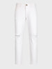 Men's White Slim Fit Solid Casual Jeans