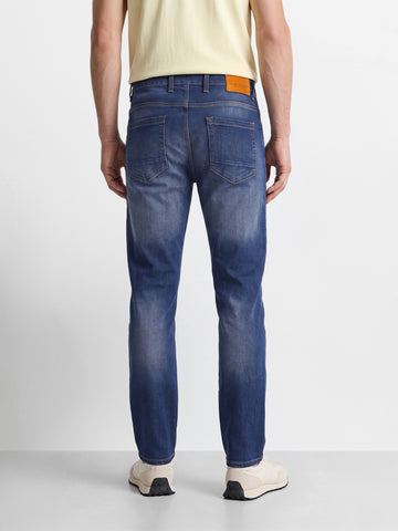 Men's Blue Slim Fit Solid Casual Jeans
