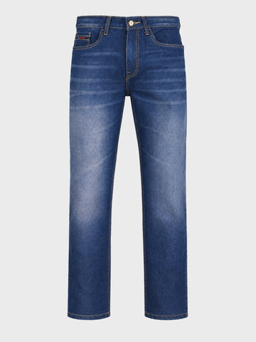 Men's Blue Slim Fit Solid Casual Jeans