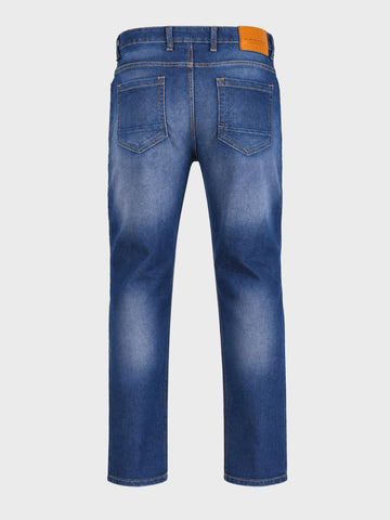 Men's Blue Slim Fit Solid Casual Jeans