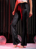 Women's Black Regular Fit Solid Velvet Bootcut Trousers