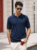 Men's Teal Slim Fit Solid Flat Knit Polo T-Shirt