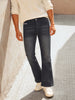 Men's Grey Regular Fit Solid Casual Jeans