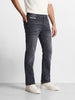 Men's Grey Regular Fit Solid Casual Jeans