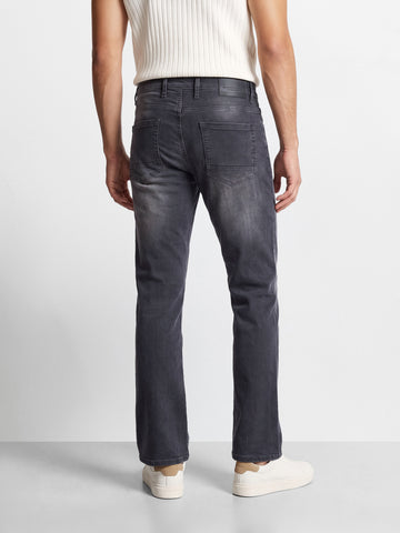 Men's Grey Regular Fit Solid Casual Jeans