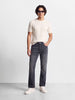 Men's Grey Regular Fit Solid Casual Jeans