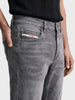 Men's Grey Bootcut Fit Solid Casual Jeans
