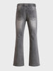 Men's Grey Bootcut Fit Solid Casual Jeans