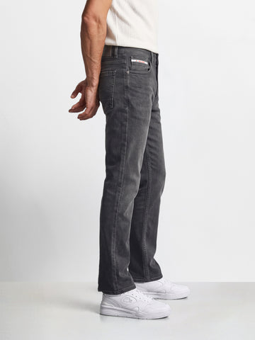 Men's Grey Bootcut Fit Solid Casual Jeans