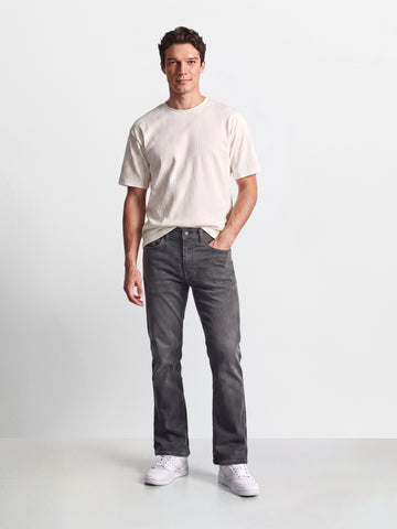 Men's Grey Bootcut Fit Solid Casual Jeans