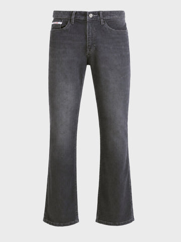 Men's Grey Bootcut Fit Solid Casual Jeans