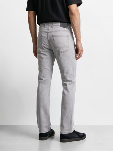 Men's Grey Bootcut Fit Solid Street Wear Jeans