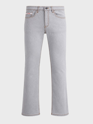 Men's Grey Bootcut Fit Solid Street Wear Jeans