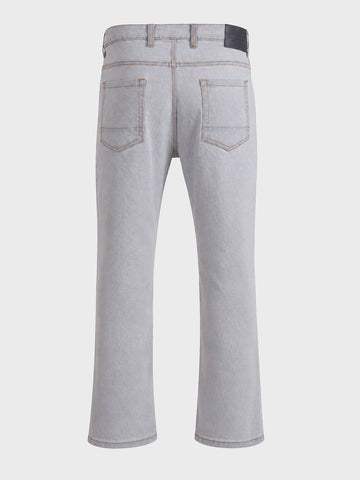 Men's Grey Bootcut Fit Solid Street Wear Jeans