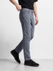 Men's Blue Slim Fit Solid Casual Trousers